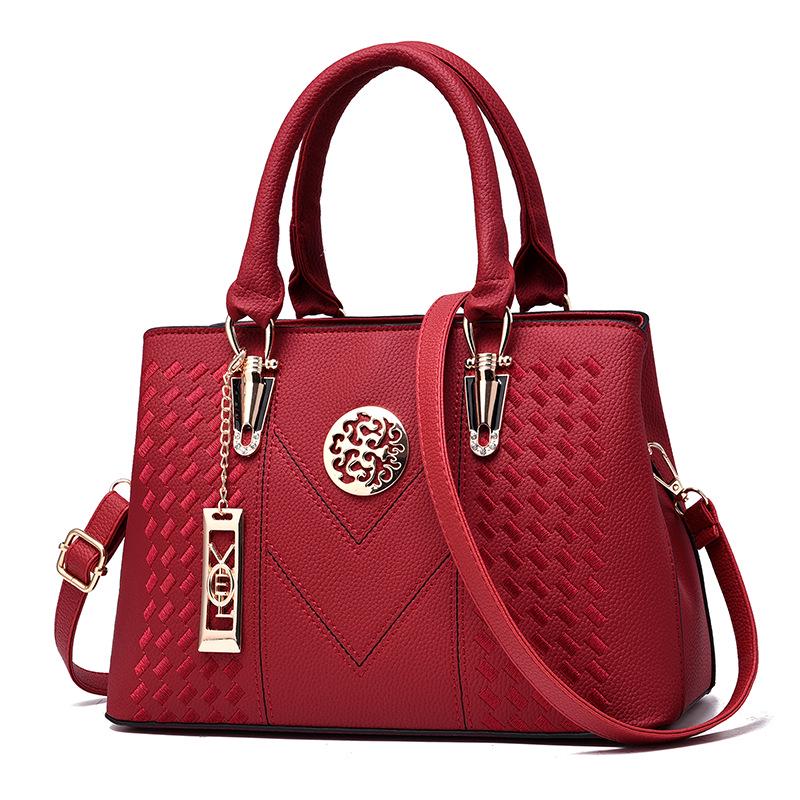 Stickerei Taschen Damen Leder Handtaschen KTY