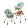 Adjustable Portable High Chair for Infants - Foldable Children's Dining Seat with Double Layer Tray