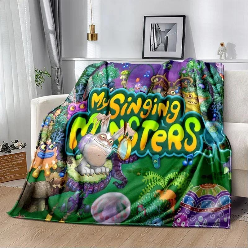 My Singing Monsters videospill tegneserie Mykt plysjteppe,flanellteppe Dyneteppe for stue soverom Sengsofa Piknik