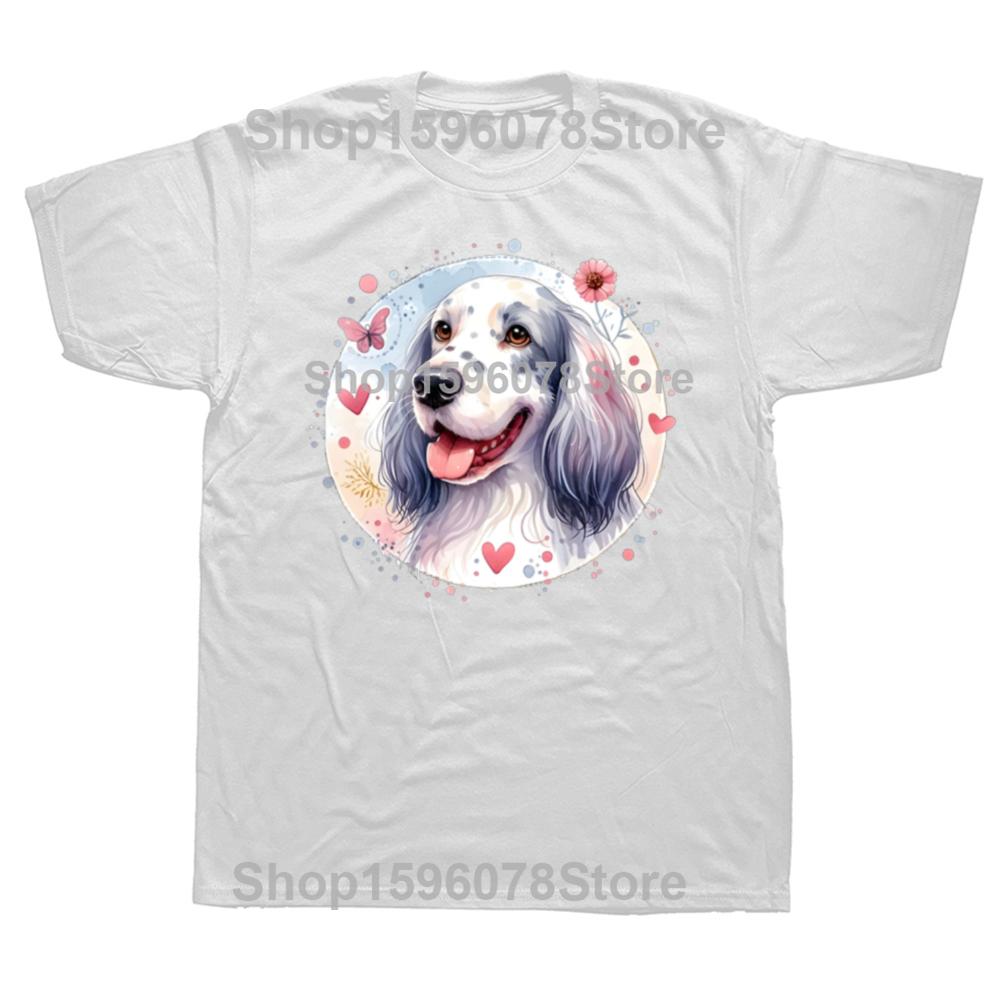 

Funny English Setter Dog Graphic T Shirts Men Women Pure Cotton Humor Streetwear Tee Shirt Short Sleeve Unisex Loose Clothing S