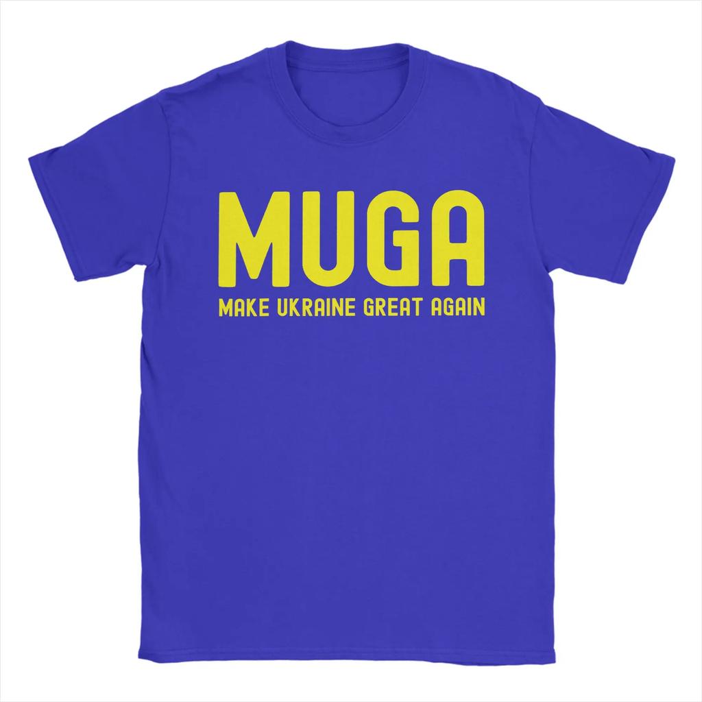 MUGA Make Ukraine Great Again  T-Shirts Men  Novelty 100% Cotton Tees Crew Neck Short Sleeve T Shirt Party Tops
