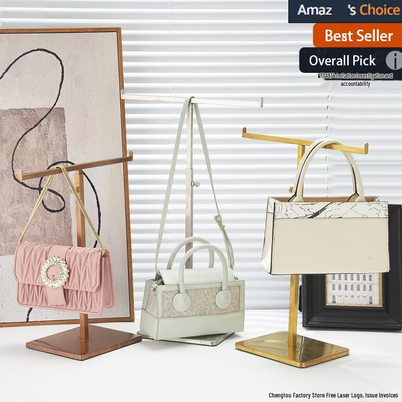 Stainless Steel T-Shaped Handbag & Scarf Display Stand