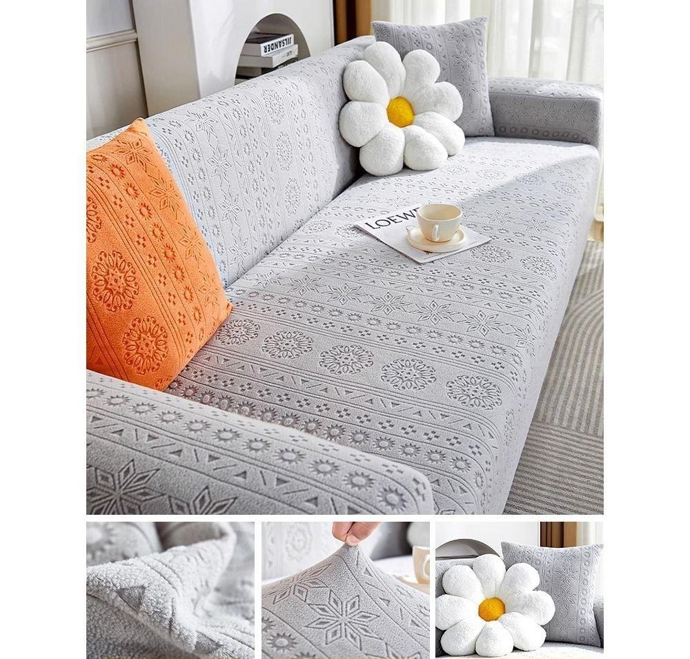 1/2/3/4/5seat Bohemian Jacquard Plush Sofa Cover Universal Sofa Cushion For All Seasons Thick and Soft Anti-cat Scratches