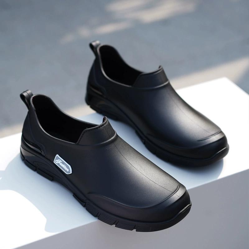 Men's Rain Boots Non-slip Waterproof Short-tube Rain Boots Takeaway Rider Rubber Shoes Water Shoes for Kitchen Work