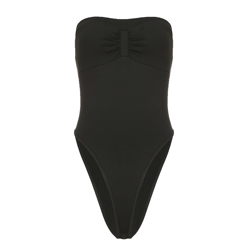 

Женский новый однотонный комбинезон без бретелек Hottie Sexy Waist Slimming All Matching L чёрный