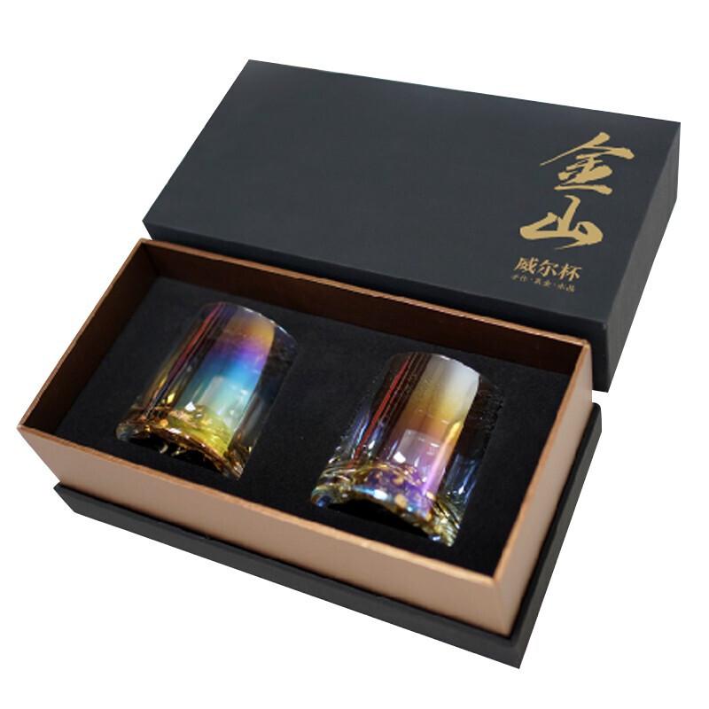 Gebeitang Wil K-Gold Crystal Whiskey Glass Pair Gift Set