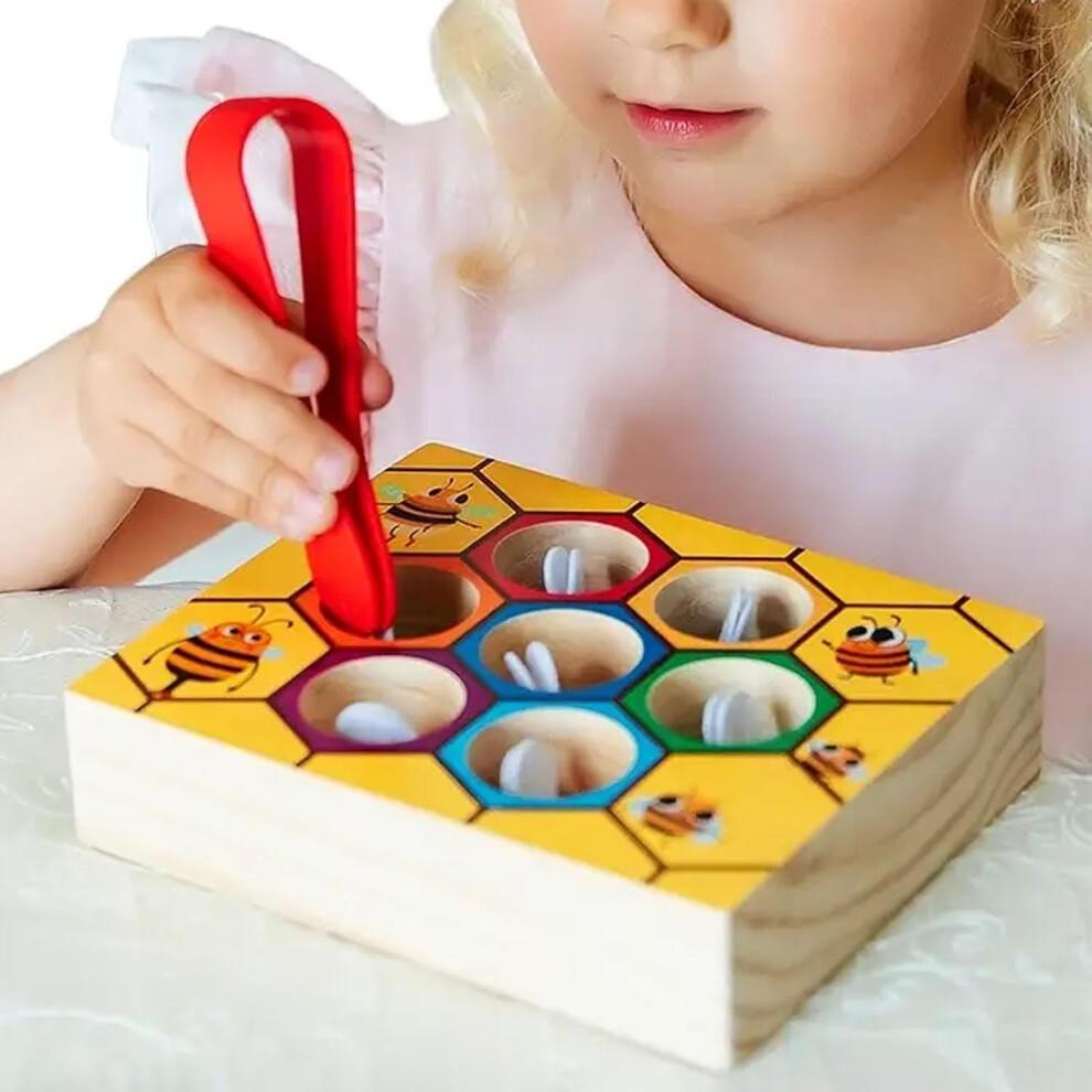 Color Sorting Sensory Toy  Bee Trap Color Recognition Game, Learning Toy for Kids Ages 3 Girls Kindergarten Preschool Home