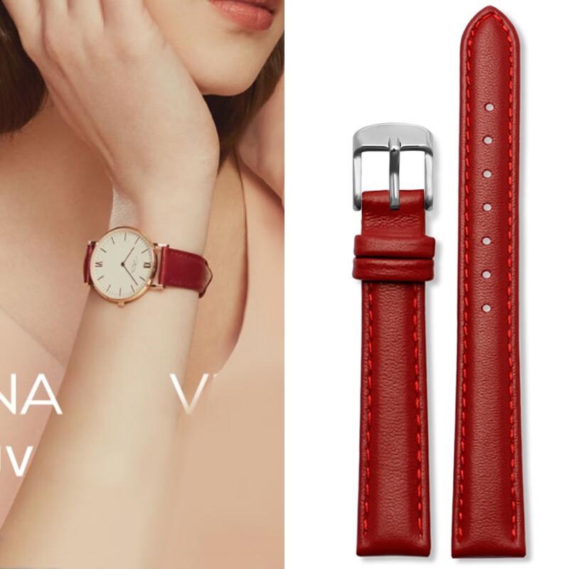 Quick Release Soft Cowhide Watchband for Casio Citizen Fossil Plain Watch Strap DW 12mm 14mm 16mm 18mm 20mm Ladies Bracelet pink