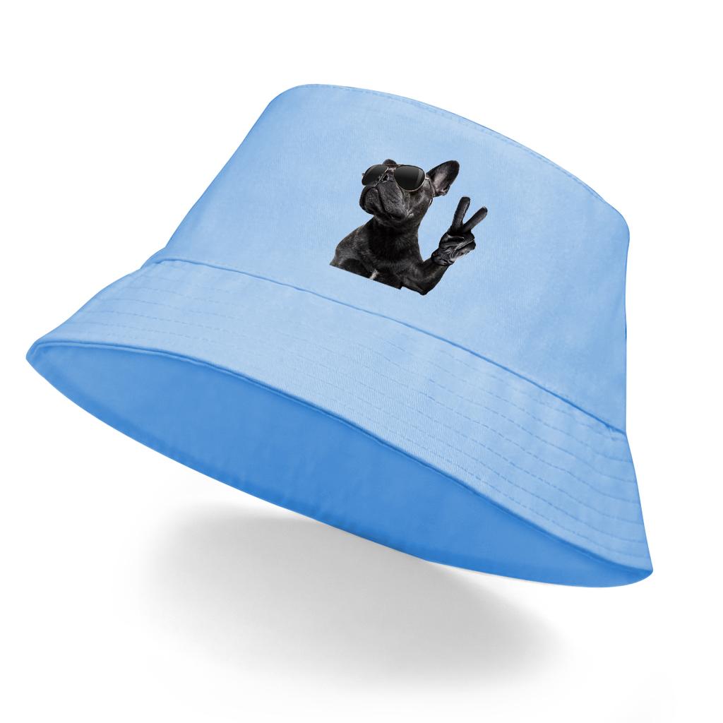 Cool Dog Wear Glasses Print UV Protection Bucket Hat Solid Bucket Hats Man Warm Fisherman Ideal Choice For Hiking Summer Hat