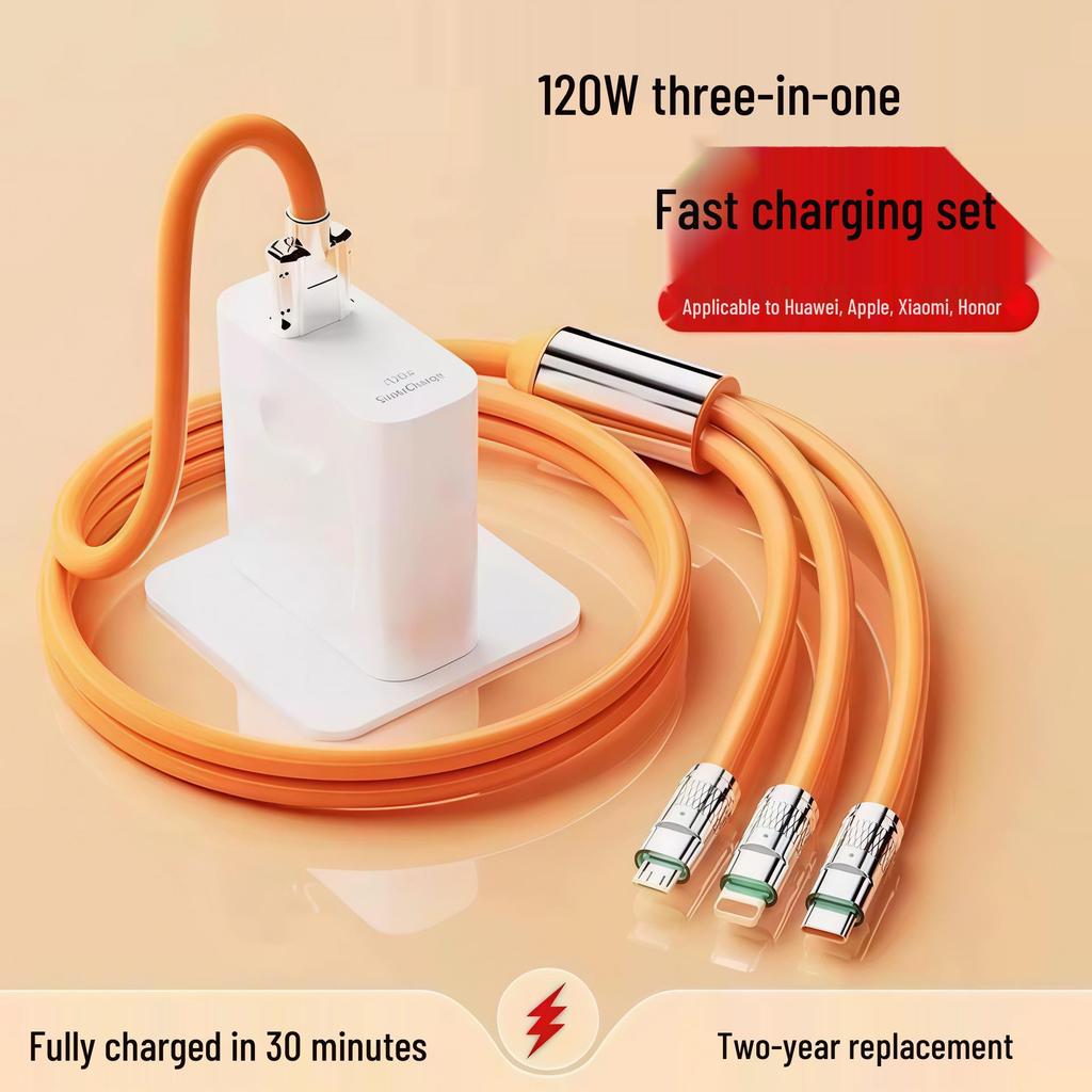 3-in-1 Multi-Functional Fast Charging Cable for Apple & Android Devices