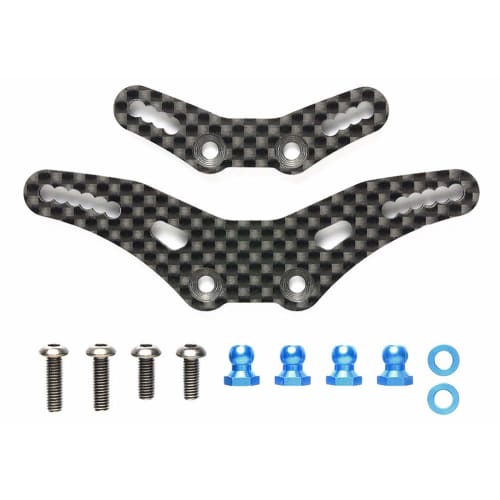 Tamiya Hop-Up Options No. 1909 Carbon Damper Stay Set for M-08 Concept TRF Damper (Part Number 54909)