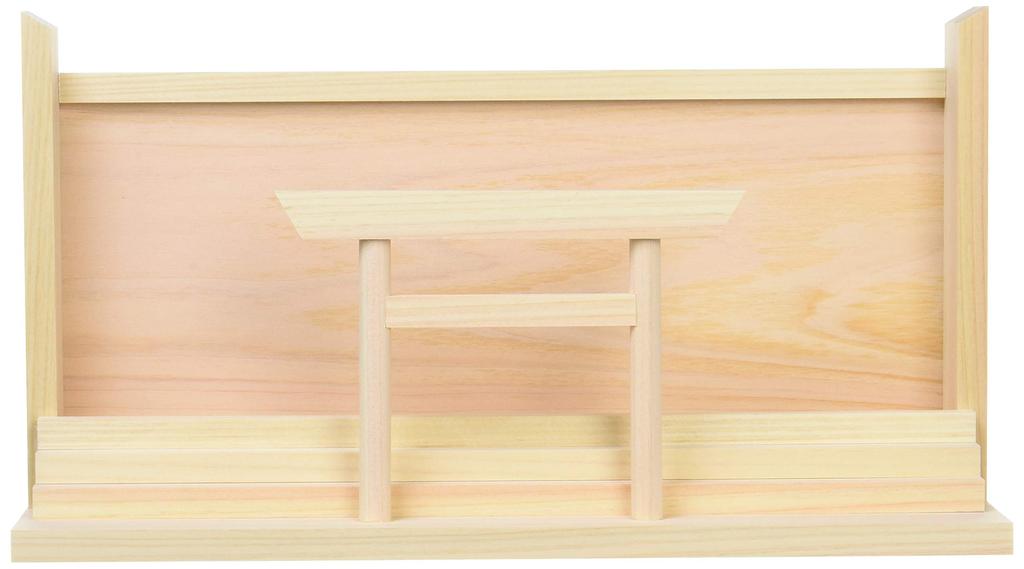 Kamidana no Sato (Schrein-Dorf) Einfacher Schrein mit Torii-Tor, Amulettauslage, Amuletthalter, Amuletthalter, Goshuincho (Schrein-Stempelbuch) Ständer -