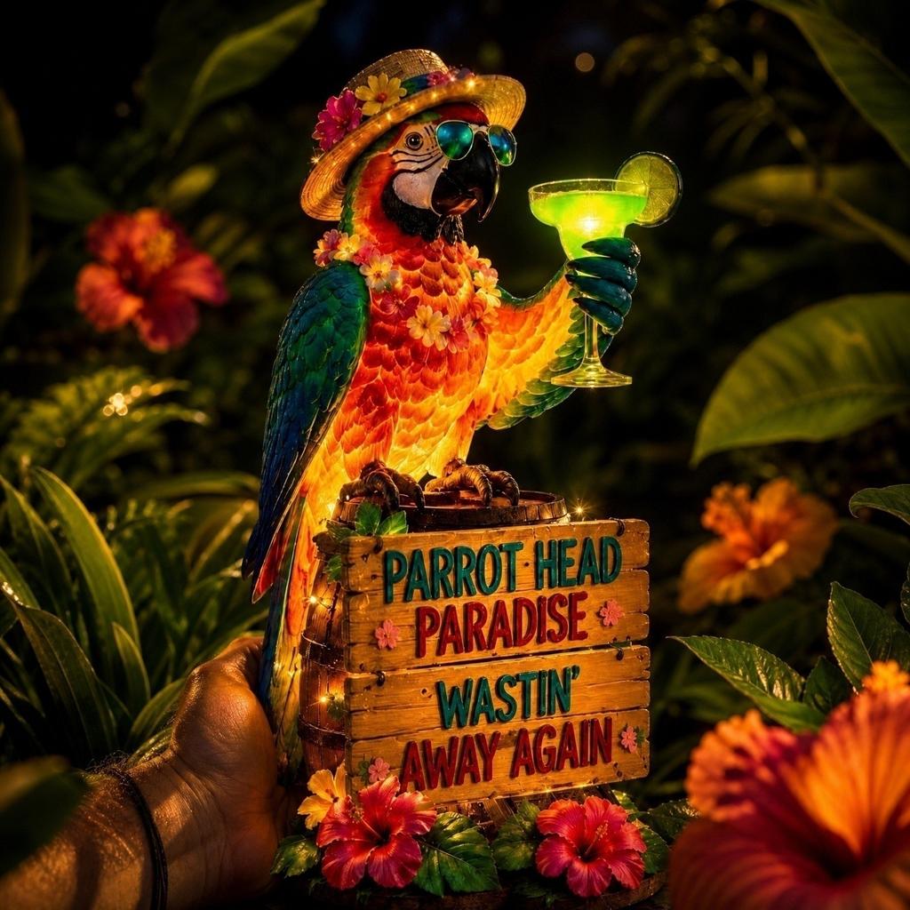 Lumière de Jardin Extérieure Solaire Tête de Perroquet Paradis Encore en Train de Dépérir Piquet de Cour Ornement Décoratif pour Pelouse avec Éclairage LED
