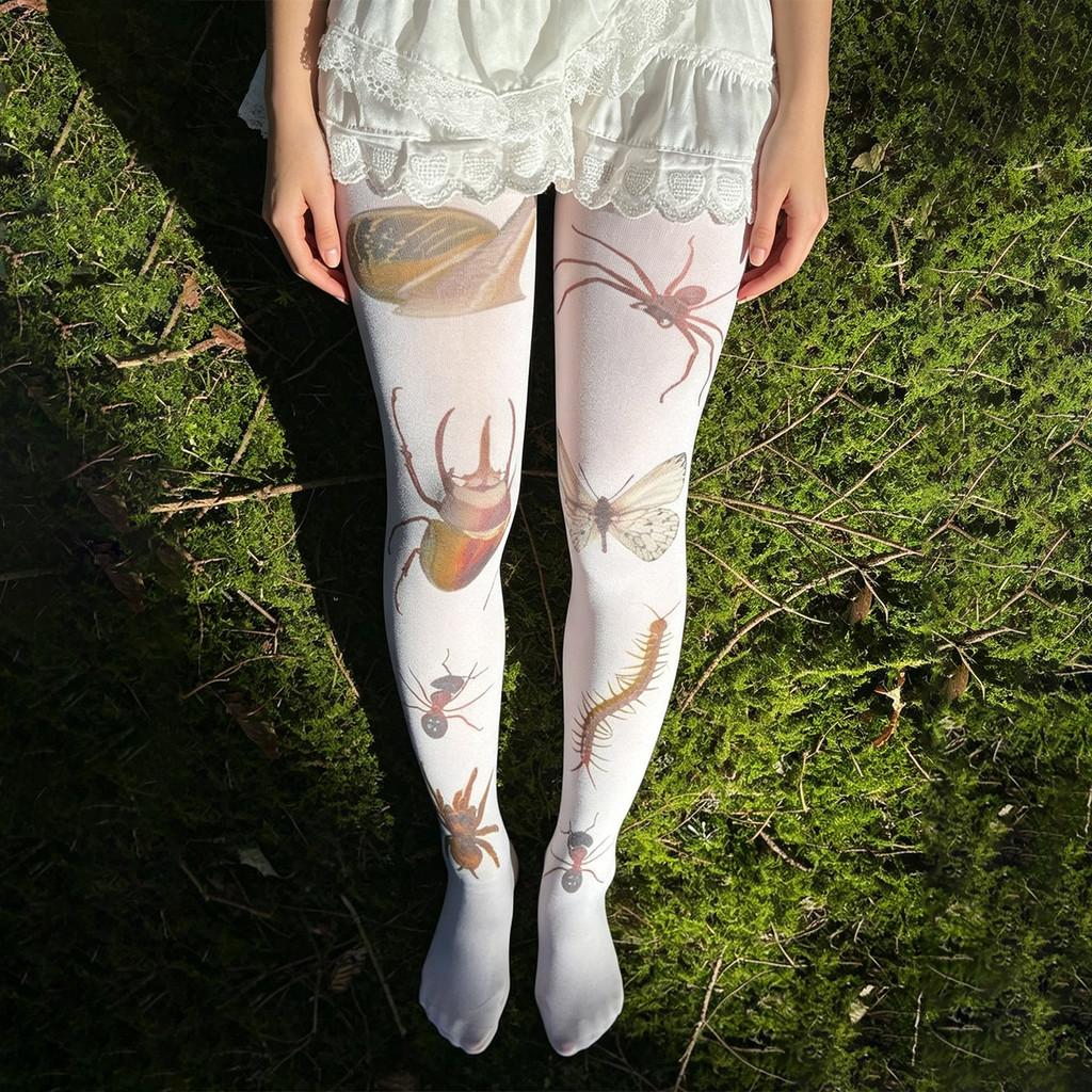 Cat Print Velvet Tights With Hip Lifting And Slimming For Casual Women