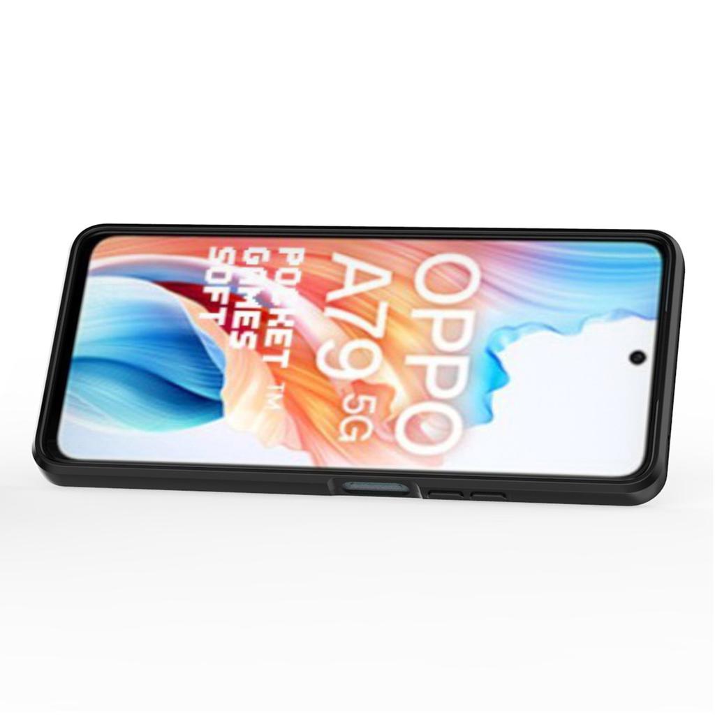 For Oppo A79 5G/A2 5G Case Camera Protection PC+TPU Phone Cover with Ring Kickstand