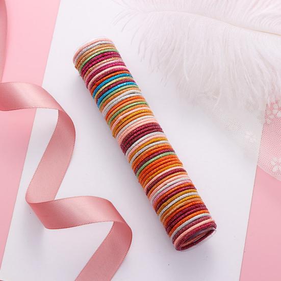 50Pcs 3cm Elastic Hair Ties Ponytail Holders Rubber Bands Hair Styling Tools for Girls