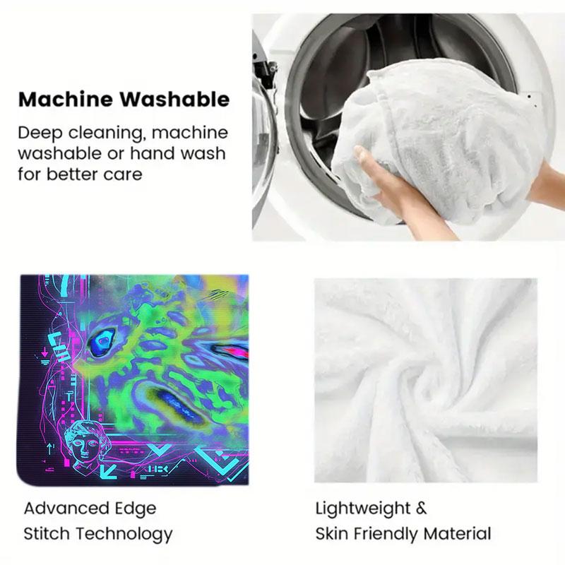 1Pc Mutatedcreatures Print Flannel Blanket, High quality Comfortable for All Seasons, Warmth and Comfort, Perfect for Christmas Gifts