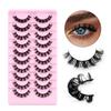 10 Pairs Of Curled False Eyelashes D Song Thick Curl Planting Grafting Natural Eyelashes