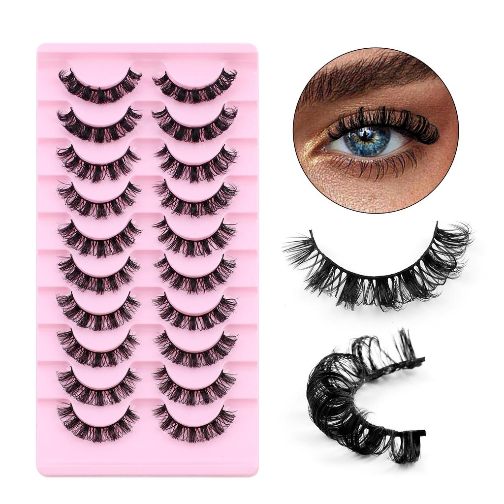 10 Pairs Of Curled False Eyelashes D Song Thick Curl Planting Grafting Natural Eyelashes