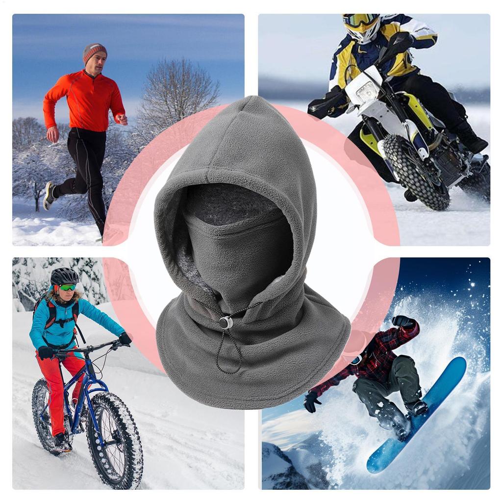 Winter Hood Hat Windproof Warm Adjustable Drawstring Headwear Winter Face Hood For Cold Weather Cycling Outdoor Work Hiking