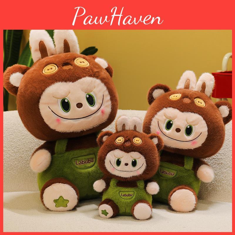 Bear Creative Hat And Strap Pants Cartoon Plush Doll Pillow For Gift