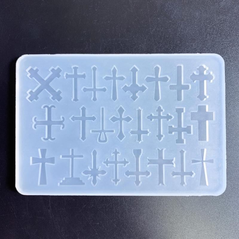 Resin Shaker Fillings Mold,Silicone Crucifix Mold Epoxy Resin Mold Filler Quicksand Casting Filling Mold for Jewelry Ma