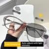 Y2K Photochromic Myopia Glasses Cat Eye Oval Frame Glasses Lenses That Can Change Color Under Sunlight Neutral Myopia Glasses
