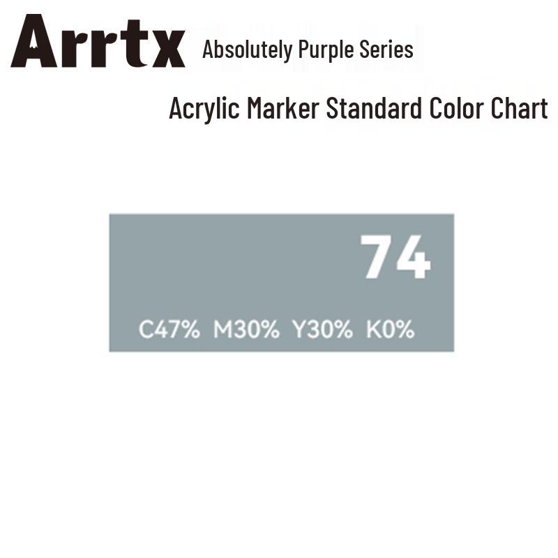 Arrtx Ataishi Akrylový marker s měkkým hrotem, Jeden kus, Absolutní fialová, Styl A/B, 30 barev, Voděodolný, Rychleschnoucí, Krycí.