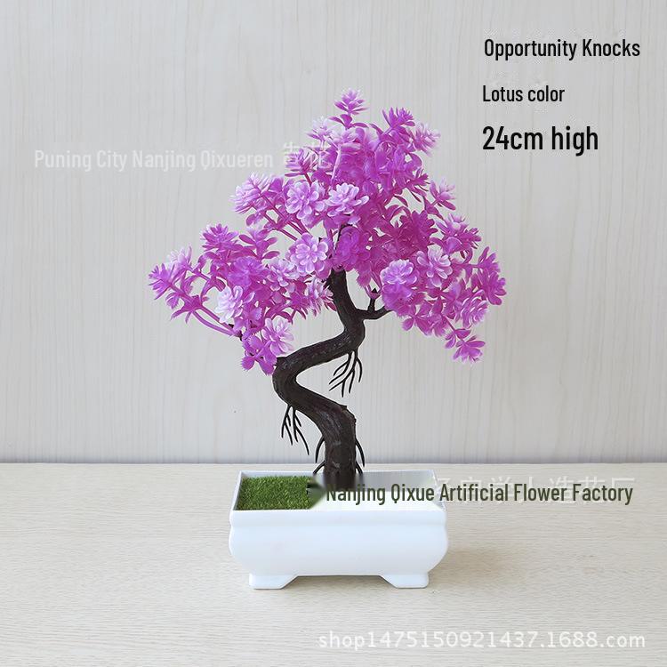 "Artificial Bonsai Potted Plants - Small, Plastic, Decorative Flowers for Desktop & Living Room"