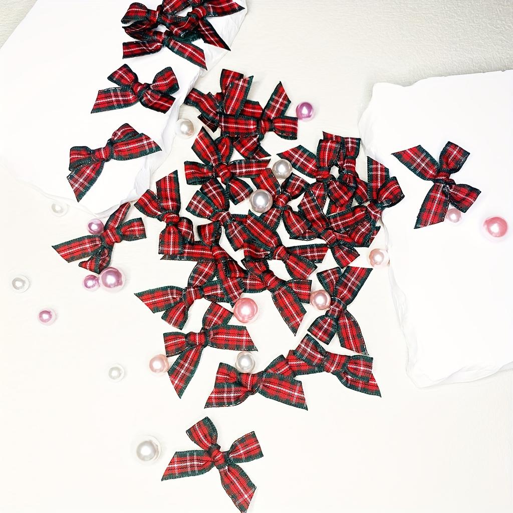 30pcs DIY Plaid Small Bow Home Gift Decoration Accessories