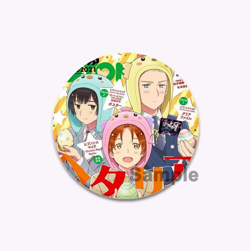

32/44/58 мм Hetalia World Stars аниме круглая брошь ручной работы изысканные эмалированные булавки для лацкана для подарочной одежды шляпа аксессуары для рюкзака 32mm