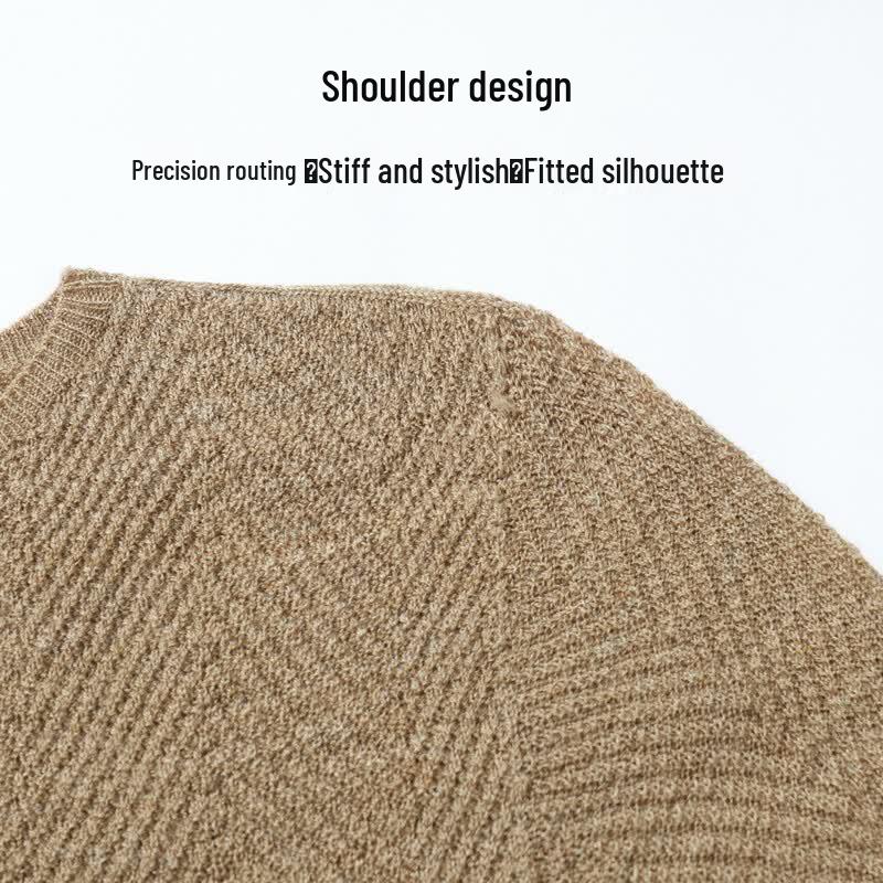 SNOWFLYING Women's 100% Merino Wool Round Neck 3/4 Sleeve Pullover Sweater