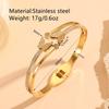 Titanium Steel Gold Butterfly Bracelet: Versatile, Light Luxury Double-Layer with Diamonds for Women.