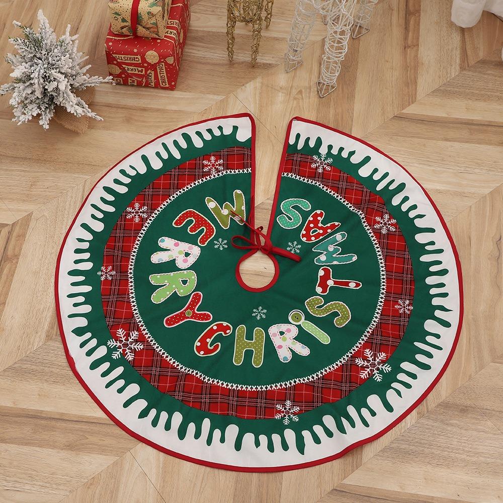 Merry Christmas Round Christmas Tree Skirt Creative Carpet Floor Mat New Christmas Base Cover