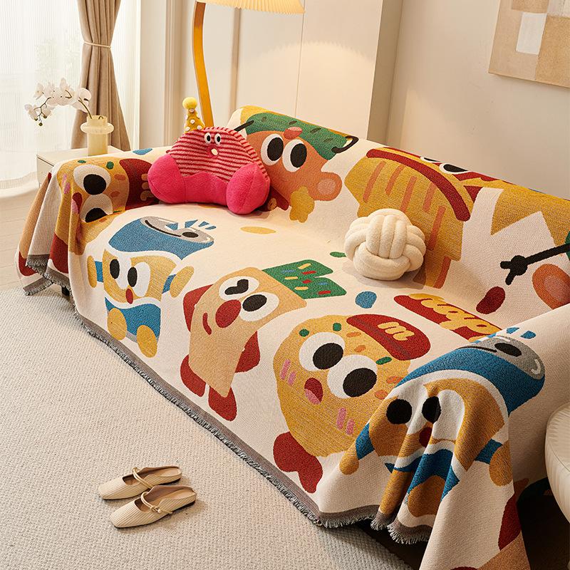 Desenho animado querida princesa bonito menina estilo capa de sofá toalha quatro estações universal para decoração de sala de estar almofada de sofá