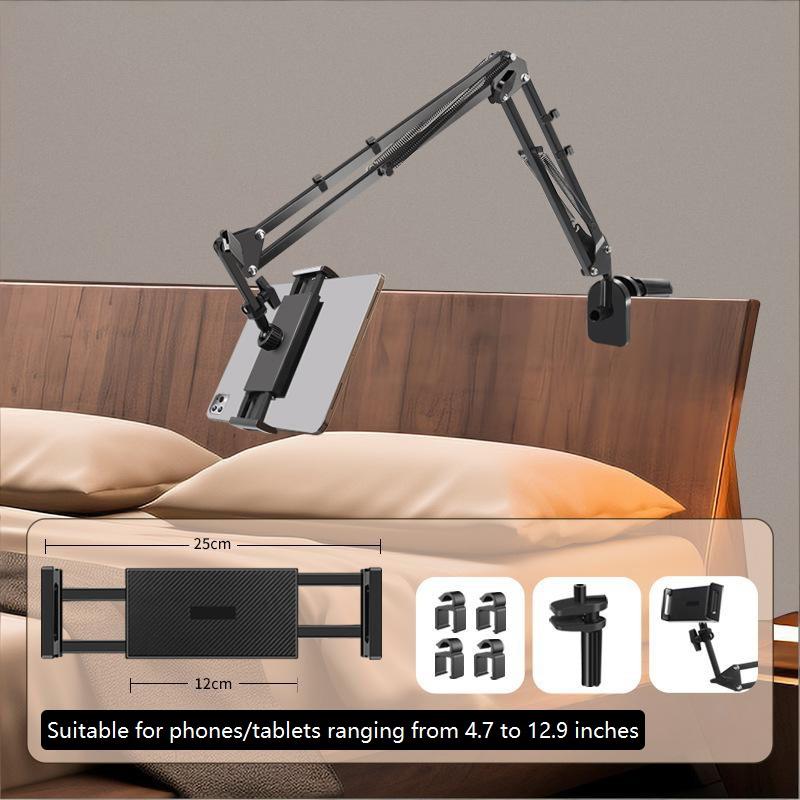 Adjustable Bedside Tablet Stand, Rotatable Long-Arm Metal Desktop Tablet Stand, Bedside Lazy Phone Holder