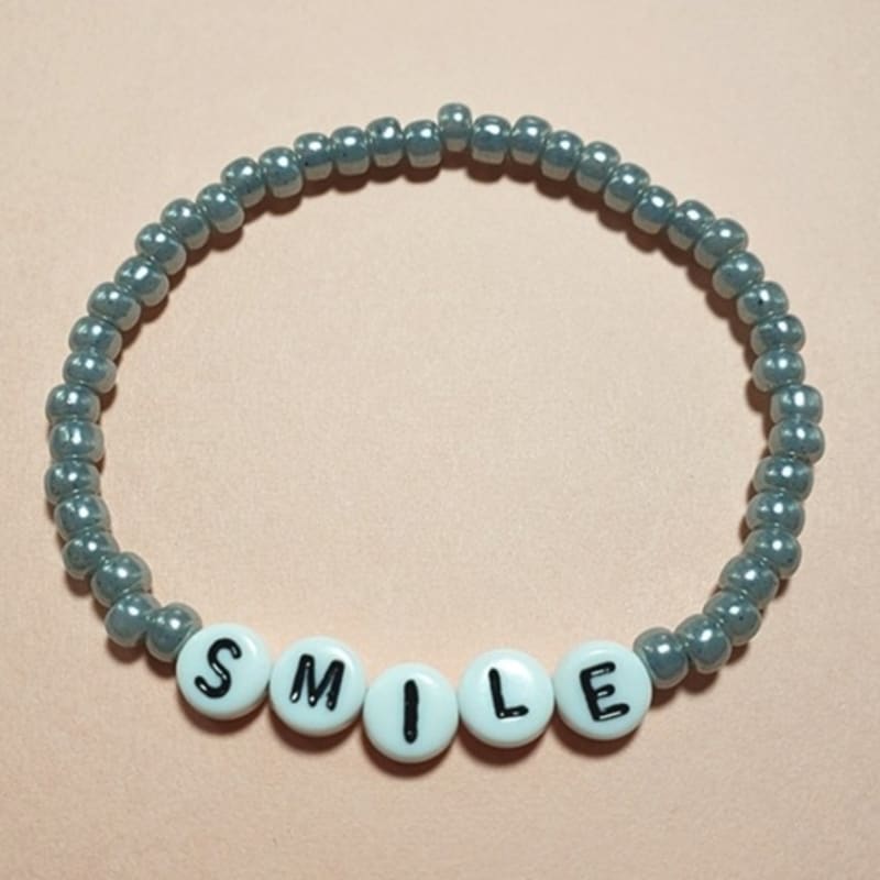 BONBEAU Smile Initial Beads Bracelet 3 Colors