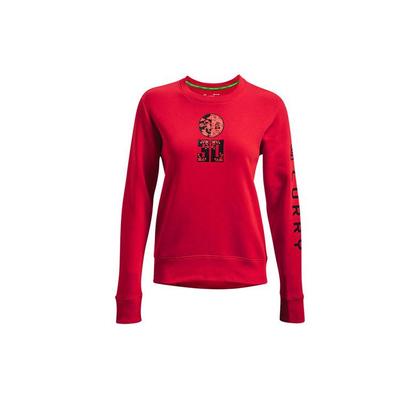 Under Armour X Sesamstraße Kollaboration Alphabet Zahlenmuster Bedrucktes Sport-Rundhals-Sweatshirt Damen Sweatshirt Rot 1369637-600