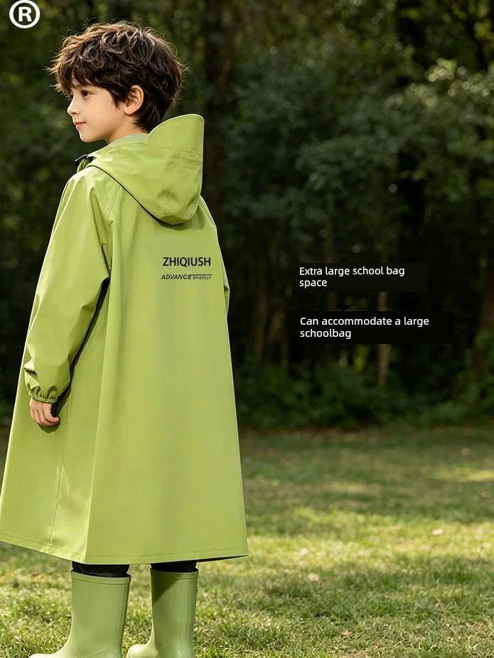 Children's Raincoat for Boys and Girls, Long Style for Primary and Secondary School Students, Rainproof with Backpack Space, Fashionable Rain Poncho