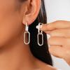 Personalized Hollow Oval Chain Interlocking Ear Buckle Cold Wind Niche Temperament Earrings