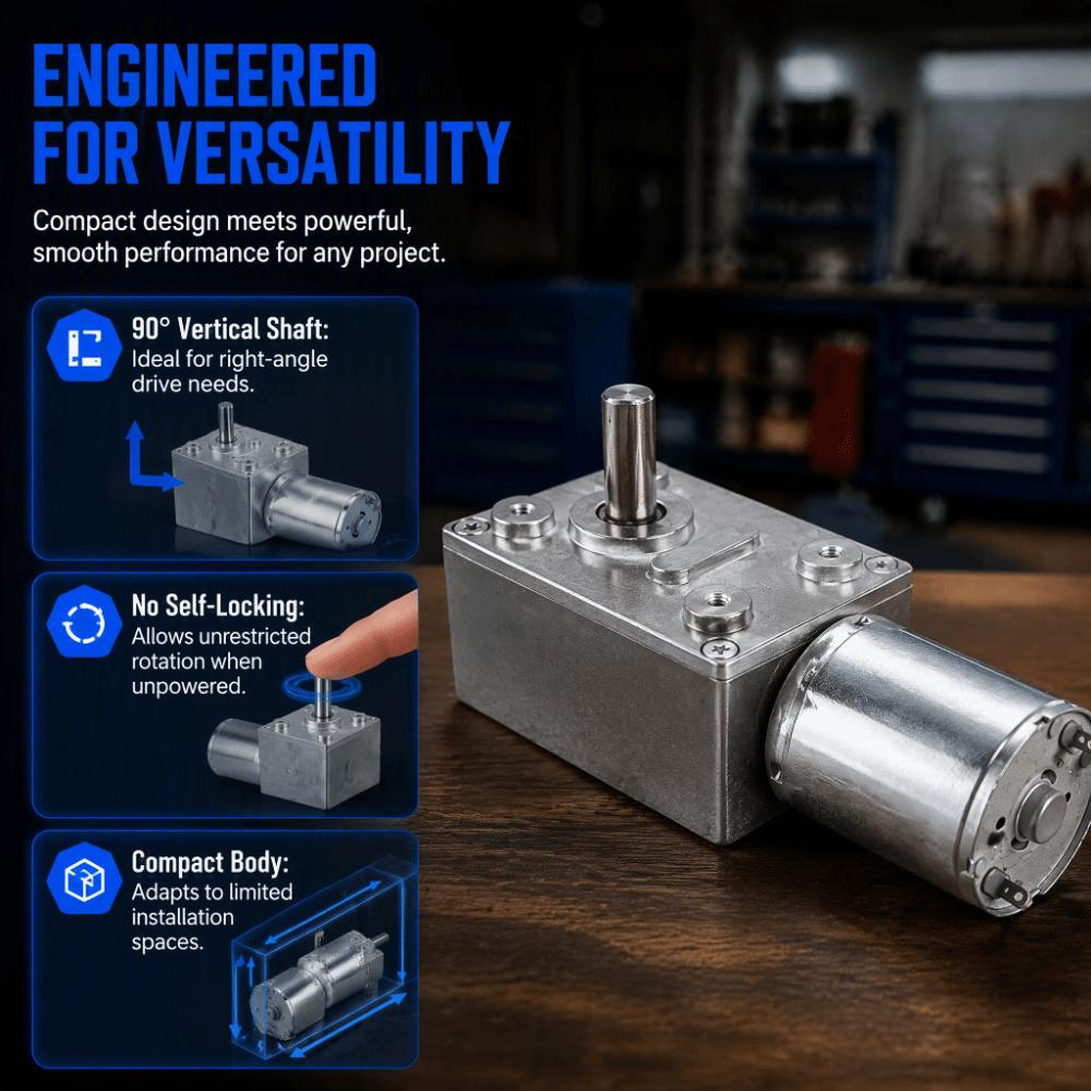 DC 12V Worm Gear Motor Double Shaft Geared Motor Universal Self Locking Motor Industrial Machinery