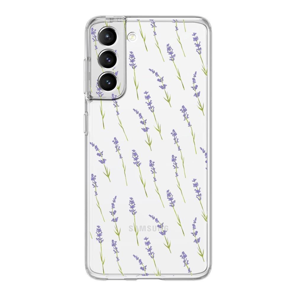 sunflower Flower Lavender Purple Phone Case For Samsung Galaxy S23 S22 S20 Ultra S21 FE 5G S9 Plus S10E S8 Note 20 Clear Cover