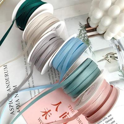 Korean Polyester-Cotton Matte Ribbon for DIY Bows & Hair Accessories, 1cm