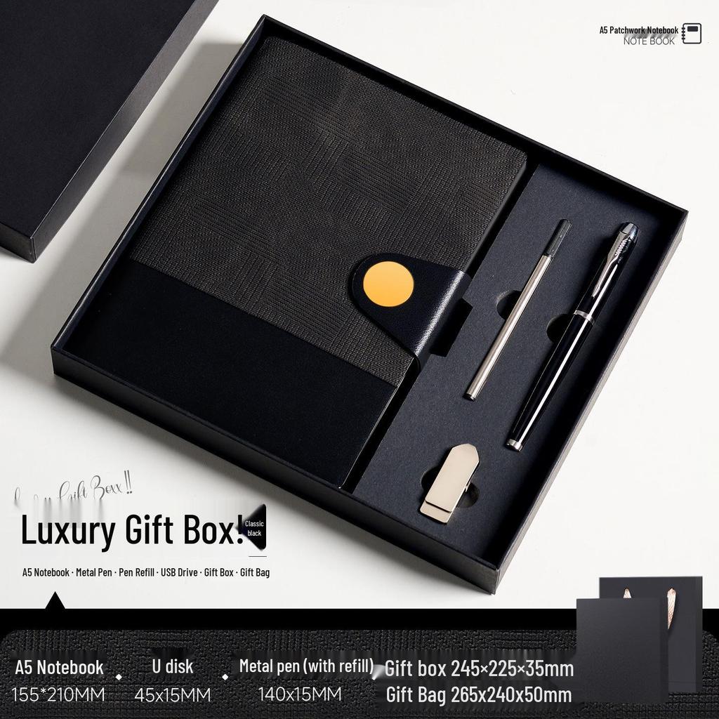 A5 Soft Leather Buckle Notebook: Customizable Diary Gift Set