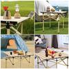 Outdoor Folding Camping for and the Beach Table, Table, Metal, Ultralight, Roll-Up Table, BBQs, Hiking, (Yellow)