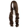 80cm Long Curly Brown Cosplay Wig Natural Looking Comfortable Synthetic Lace Wig for Daily Wear Weekend Trip & Lolita Dress-up