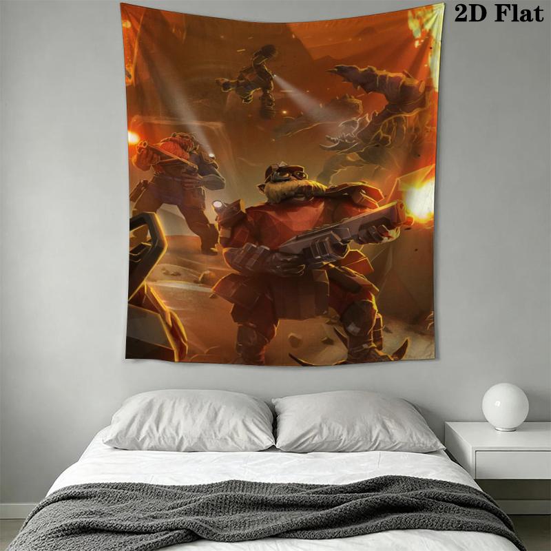 Deep Rock Galactic Wall Tapestry Aesthetic Wall Hanging Printed Fabric Blanket Decorative Tapestries for Bedroom Living Room Home Decor