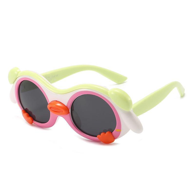 Polarized Cartoon Sunglasses for Kids - Soft Silicone, Childlike Design, Anti-UV Protection for Boys and Girls.