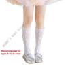 H3CD Lovely Girls Middle Calf Socks Solid Color for Kids Soft Breathable Nylon Hosiery for Birthdays and Photoshoots
