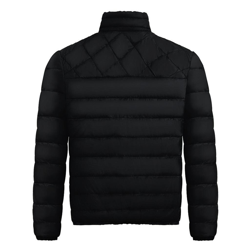 Men's Winter Zipper Warm Down Jacket Packable Light Coat